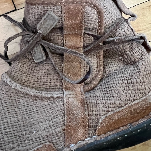 Ugg Woven Jute ankle strap boot/booties in brown fleece sheepskin lined - Picture 3 of 8
